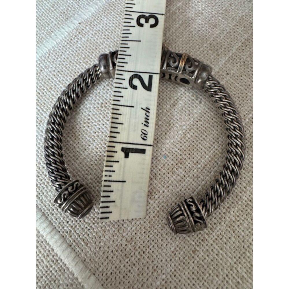 NIB Gabrielle Bruni 925 Sterling Silver and 18K YG gemstone cuff bracelet. - Picture 6 of 11